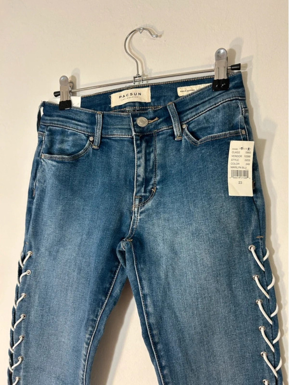 Y2K Lace Up Denim Jeans NEW